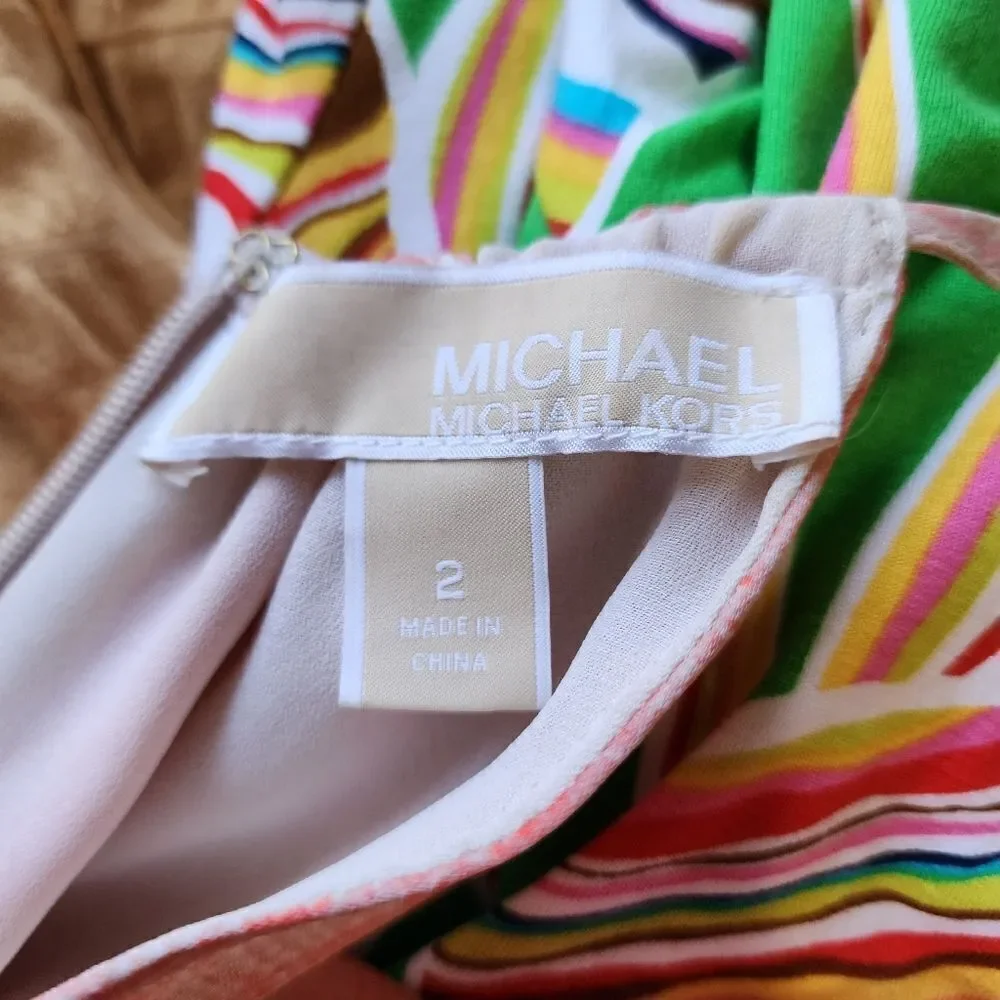 Michael Michael Kors coral & tan dress